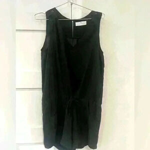 Amanda Uprichard 100% Silk Black Romper Sleevless Size Small- NWOT